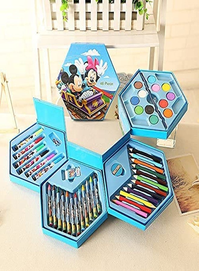 DIPDEY Art Set,Colors Box Color Pencil,Crayons,Water Color,Sketch Pens Set Of 46 Pieces For Boys&Kids Best Birthday Gift&Return Gift (Colour Box For Kids) (Color&Design May Vary),Multicolor - Image 1